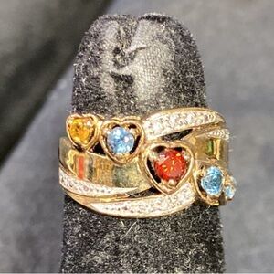 Vintage Diamond & Gemstone Ring - Size 4